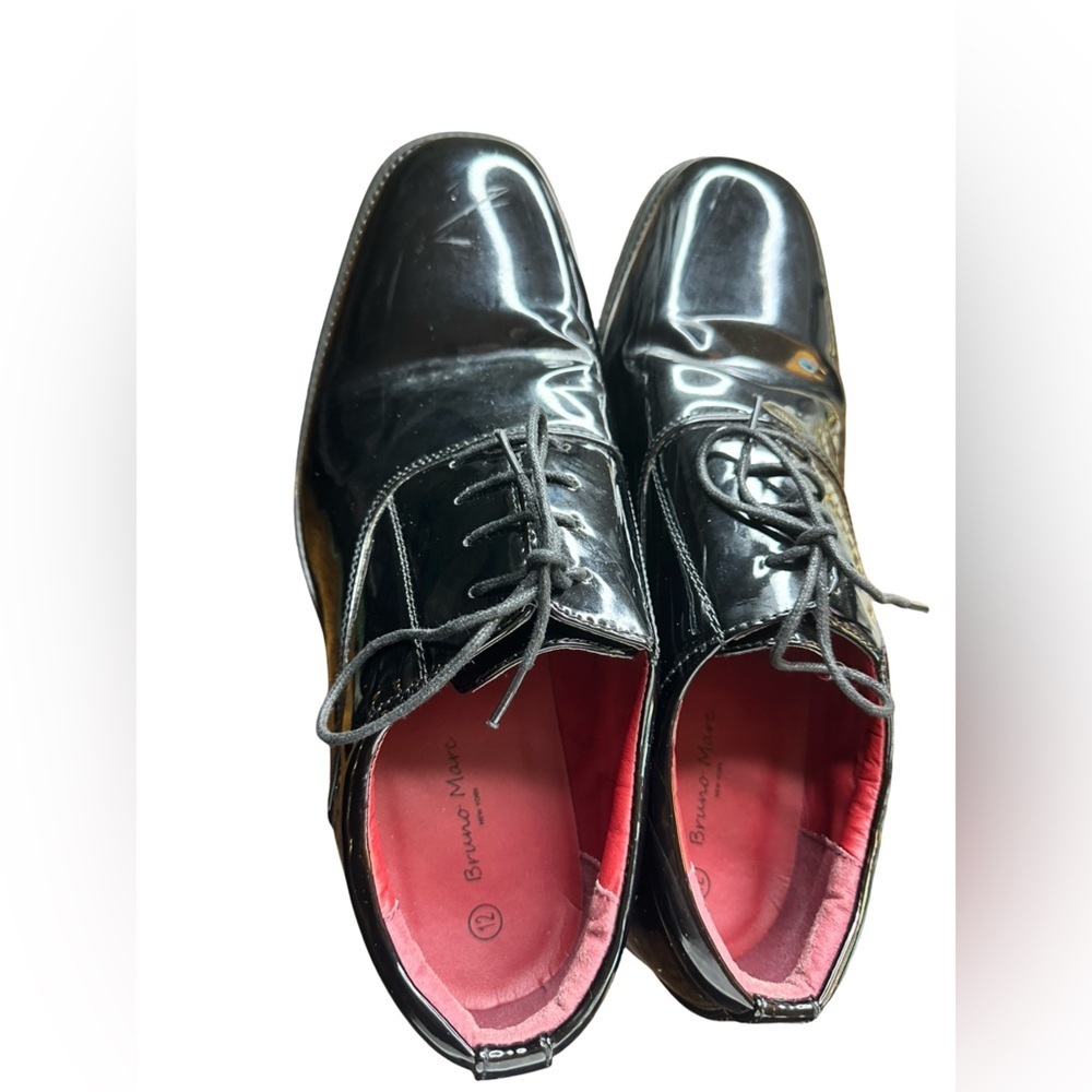 Bruno Marc Shiny Black Shoes Size 12 (Used - Good Condition) - Picture 8 of 8